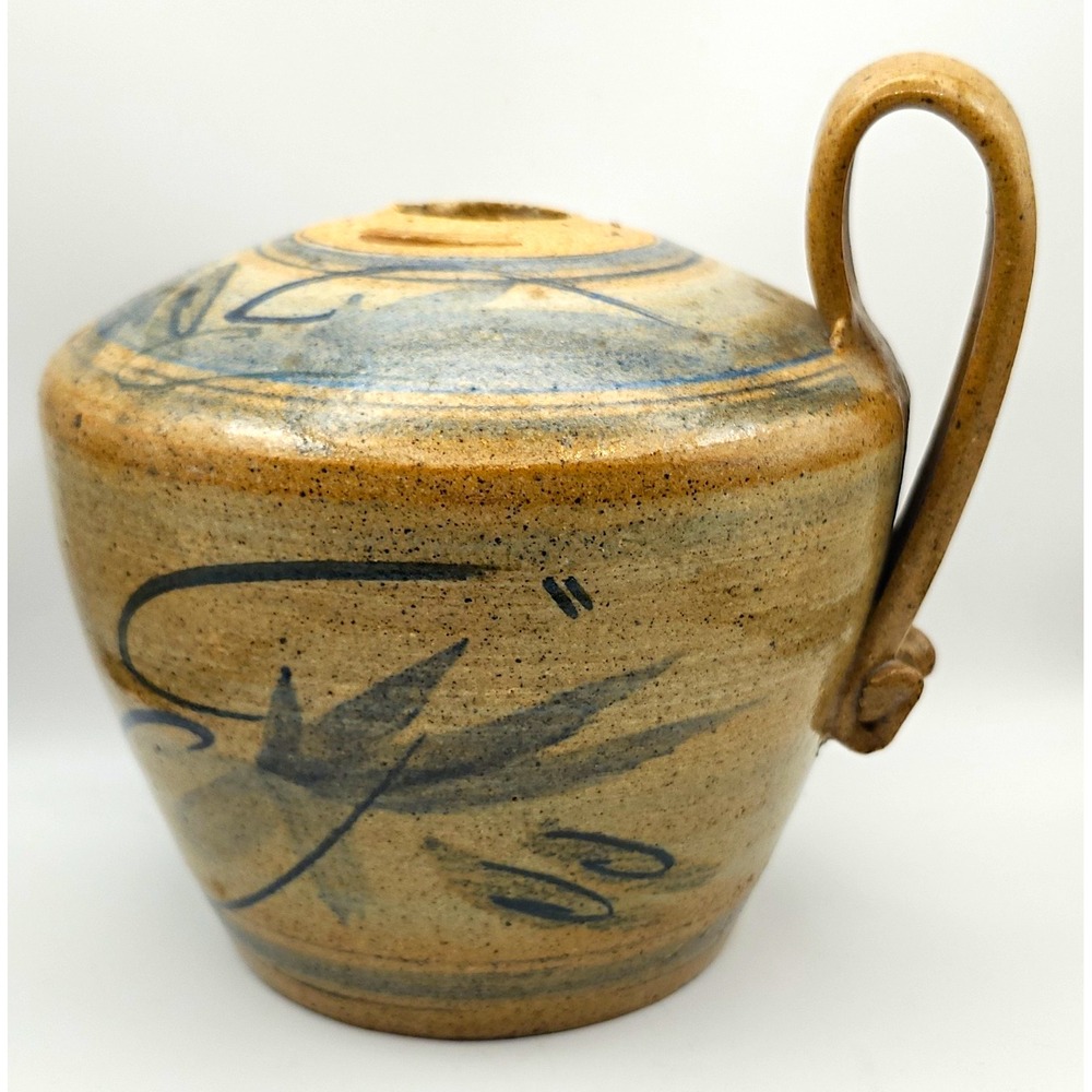 Large Studio Pottery Oil Lamp base  Signed Stoneware Ceramic Hand Thrown